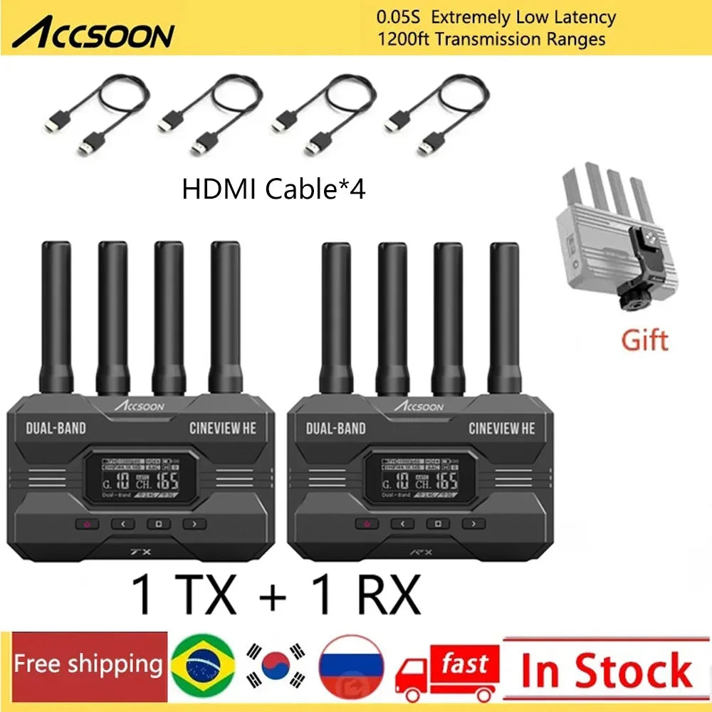 Accsoon CineView HE 2.4Ghz 5Ghz Dual Band Wireless Video Transmitter Receiver Multi-Spectrum Wireless Video Transmission System