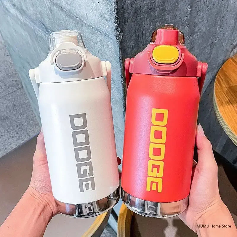 DODGE 950ml/1200ml Stainless Steel Thermo Water Bottle Portable Large Capacity Tumbler Thermos Bottle Sport Travel Insulated Cup