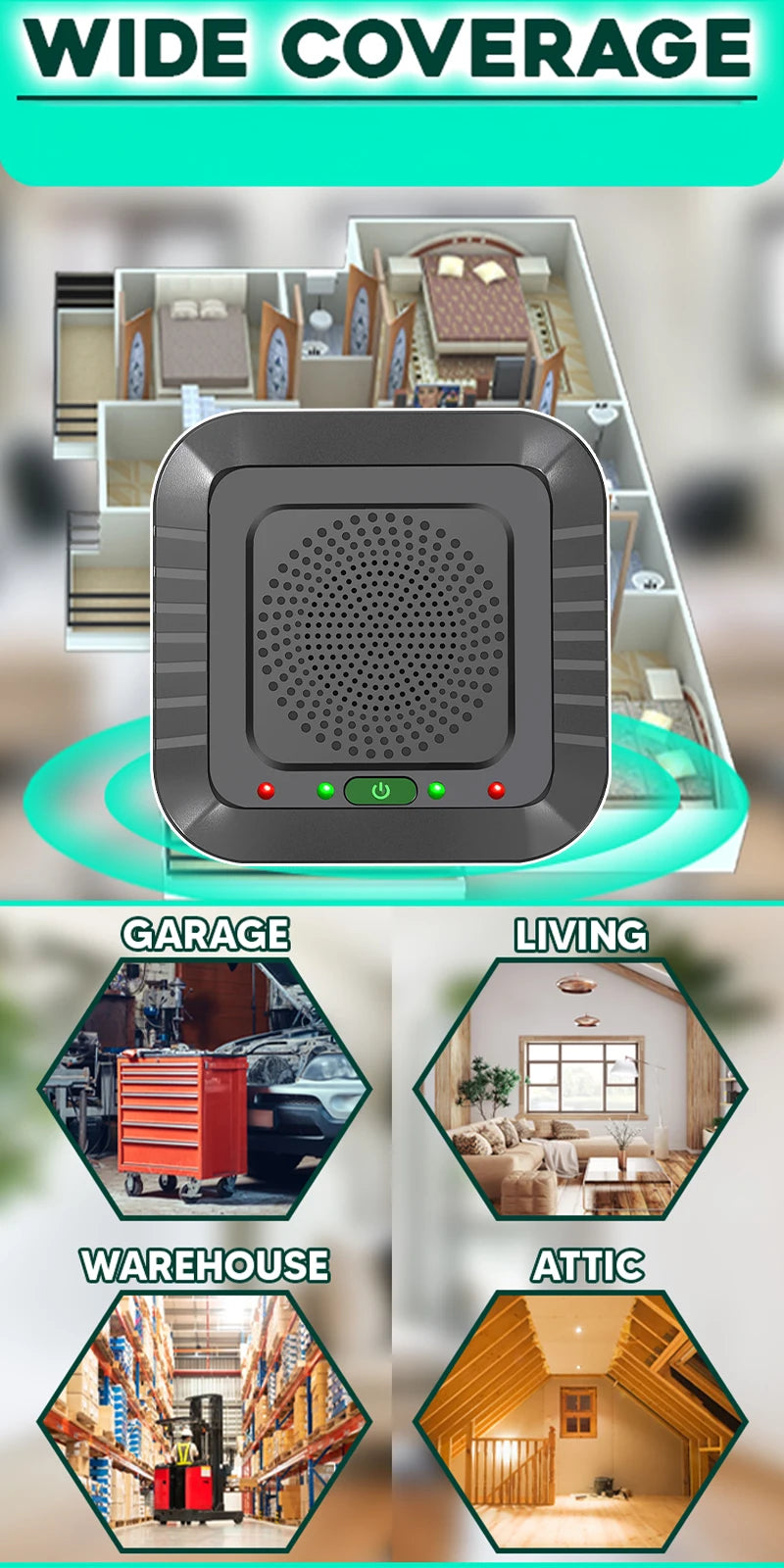 NEW acoustic 2025  pulse Ultrasonic Insect Repellent 30 square meters lectronic Pest Rodent Control Efficient rodents,pest cockroach, Rats, Mices