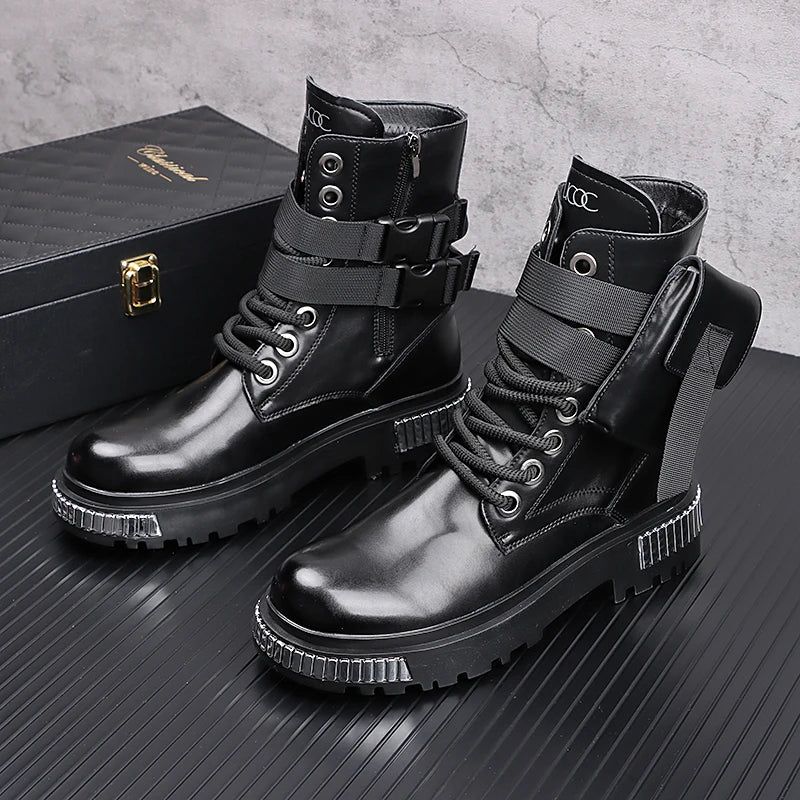 TINTINOS New Arrival High Quality Hot Sale Men Fashion Casual Popular Ankle Boots Autumn Winter Luxury Youth Tredning Metal Warm Snakers