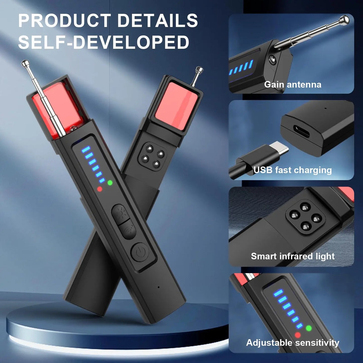 New 2025-2026  Hidden Camera Detector, Infrared Scanning, GPS & Eavesdropping Detection, Adjustable Sensitivity, for Hotel/Car/Room Privacy