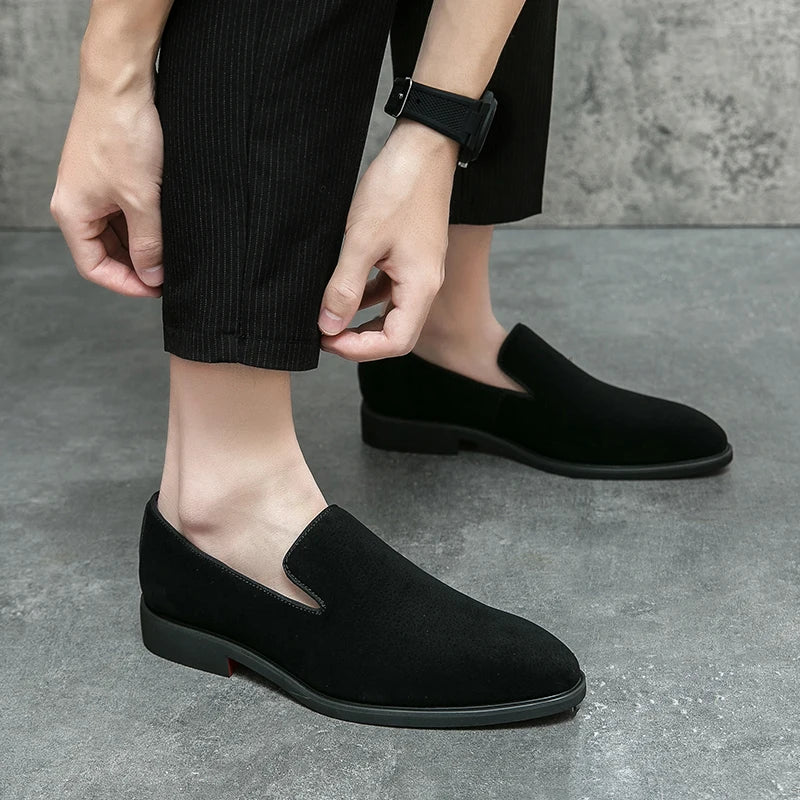NEW 2024-2025 Luxury Leather Men Shoes Shoes Men Loafers Slip On Suede Pointed Toe Daily Wedding Party Classy Casual Shoes for man Only 6000 copies are available