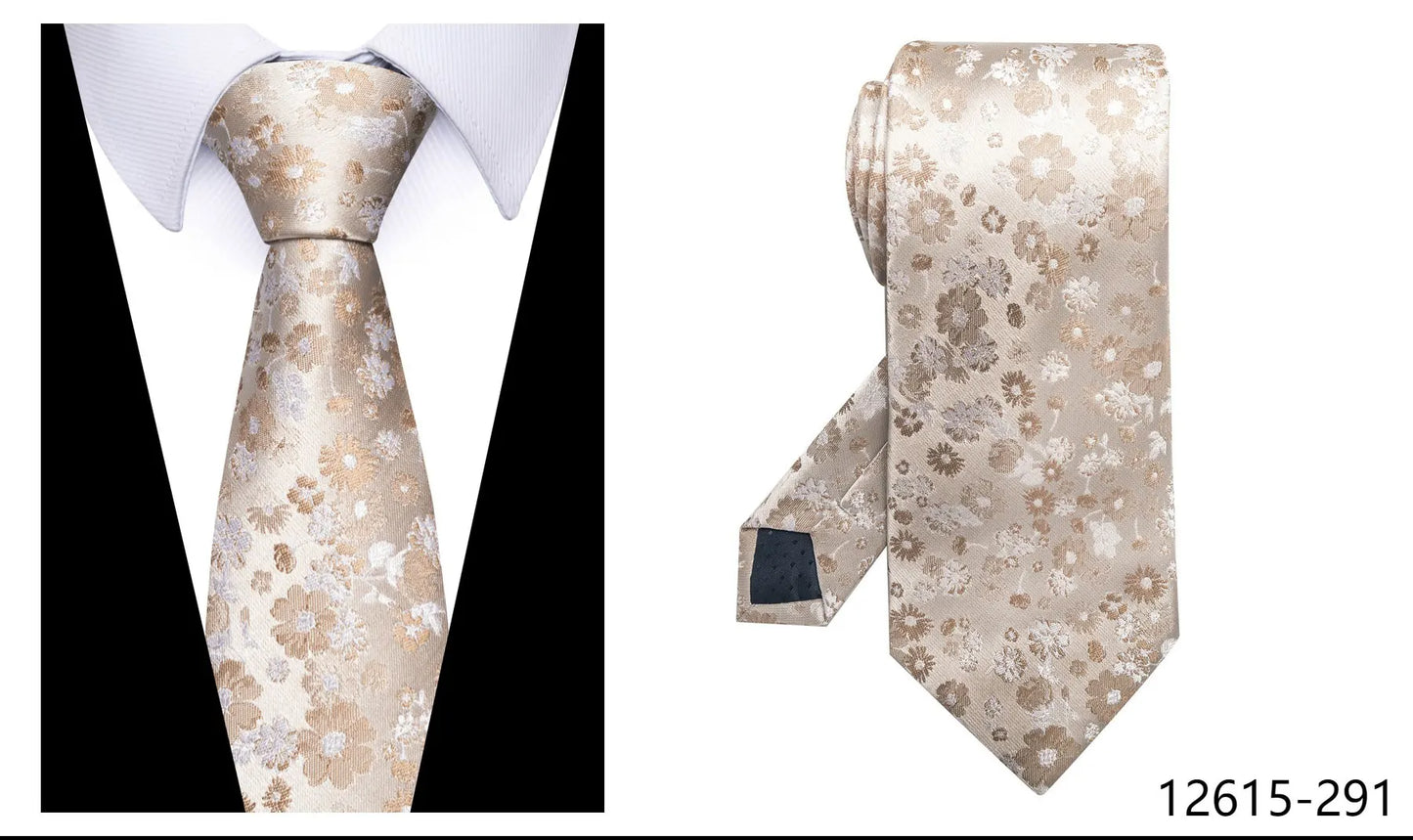 100% Silk Brand Tie Men High Grade Hot sale Woven Silk Gravatas Beige Suit Accessories Men Polka dot  Easter Day Necktie Cravate