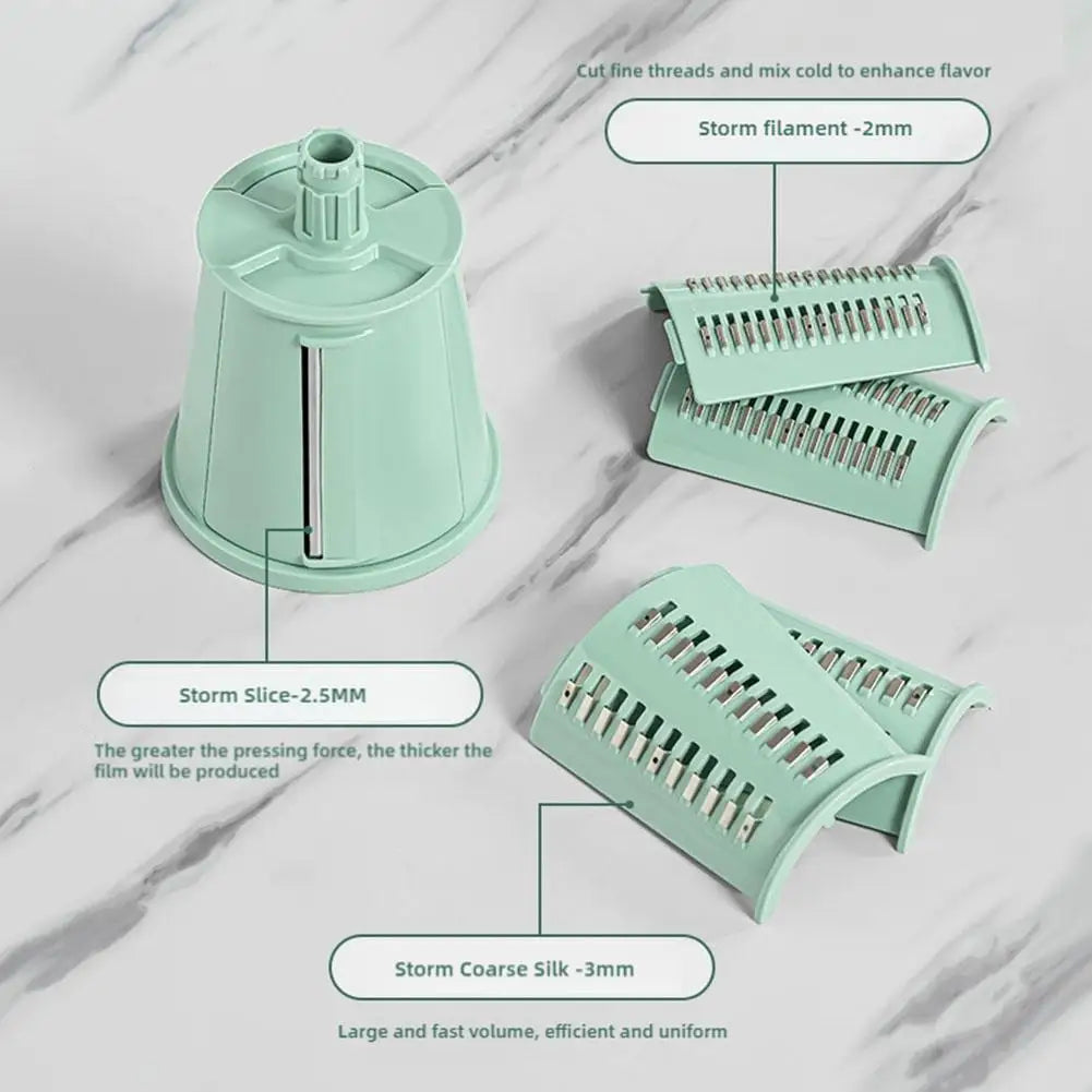 New 2025 5 In 1 Rotary Cheese Grater With Handle Manual Vegetable Graters Shredder Slicer Nuts Grinder With Strong Suction Base