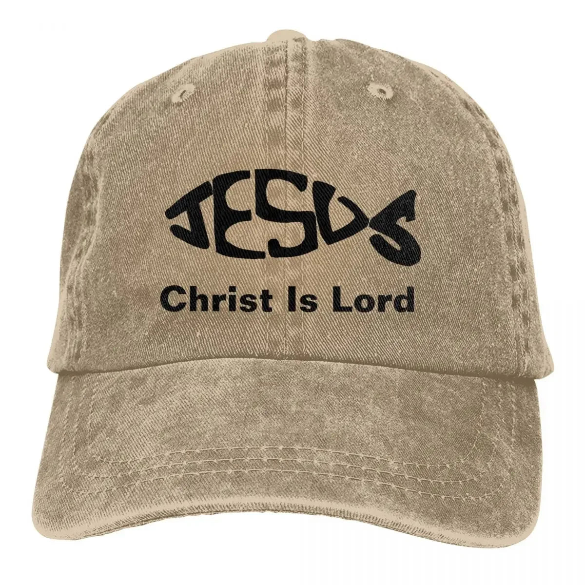 Baseball Cap Jesus- Christ Is Lord Outfit Men Women Casual Distressed Denim Fishing Lover Headwear Gift
