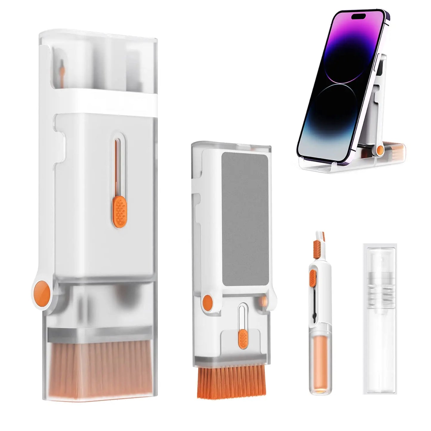 8 in 1 Keyboard Cleaning Brush Kit Phone Stand Earphone Cleaning Pen for Airpod 1 2 3 Cleaning Tool for Computer/MacBook/iPad