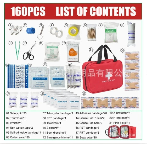 Earthquake firefighting medical kit, first aid kit, family travel handbag, large size