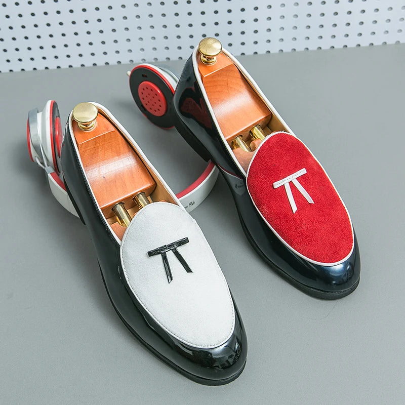 New Fashion 2025 Men's Mixed Colors Casual Shoes Slip on Loafers Dating Wedding Prom Dress Footwear Shallow Mouth Soft Leather Shoes