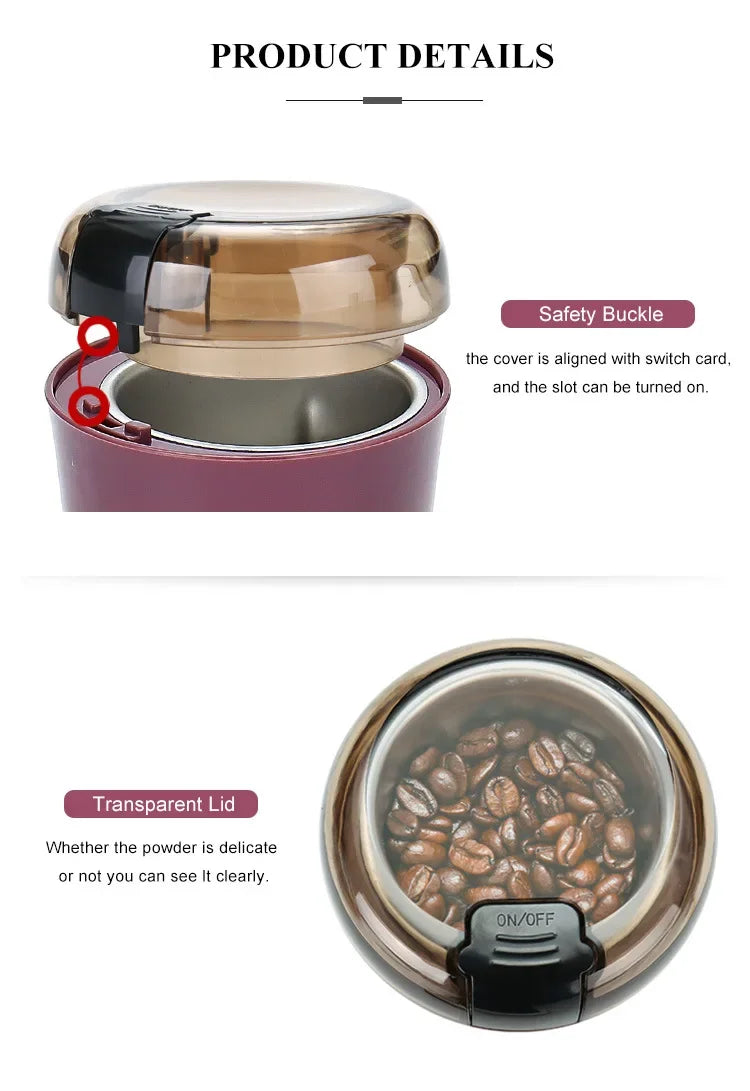 Multifunctional practical and convenient electric grain grinder spice coffee bean grinder household portable herb grinder