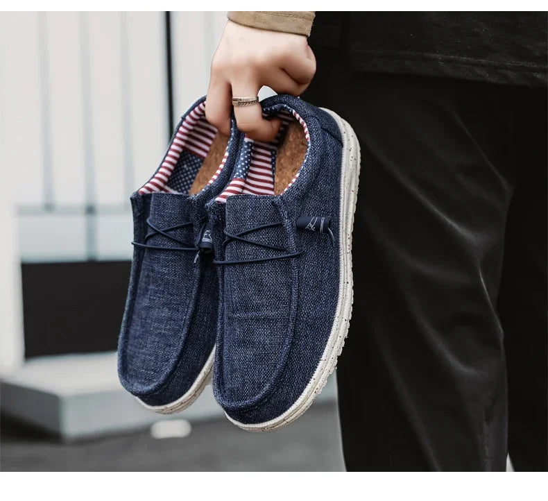 Men Casual Shoes Slip on Canvas Loafers Comfortable Walking Flats for Man Non Slip Soft Moccasins Sneakers Summer loafers