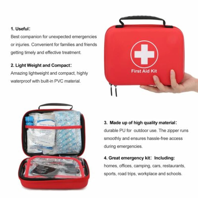 Portable First Aid Kit For Outdoor Adventures, Hiking, Car Traveling, And Camping (First Aid Kit Does Not Include Medication)