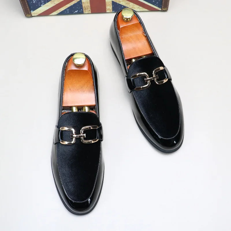 TINTINOS NEW 2024 Men's Casual Leather Shoes Mens Fashion Patchwork Party Wedding Loafers Moccasins Men Slip-on Light Comfortable Driving Flats