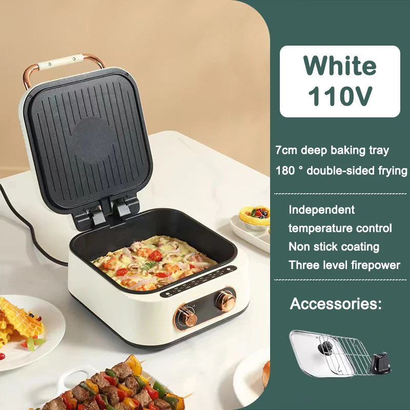 New 2024-2025 110V Multifunction Electric Baking Pan Deepen Cooker Double-side Heating Thick Pancake Machine Hot Pot Barbeque Steak Frying Pan