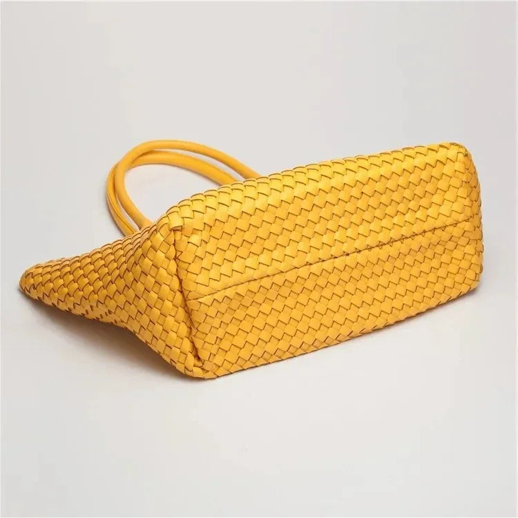 Luxury Woven Tote Women's Handbags Designer Large Shoulder Bags for Women 2025 Fashion PU Shopper Purses Composited Bags Clutch