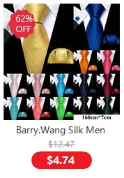 Barry.Wang Jacquard Animal Silk Men Tie Hankerchief Cufflinks Set Novelty Necktie for Male Gift Wedding Business Party 30 Styles