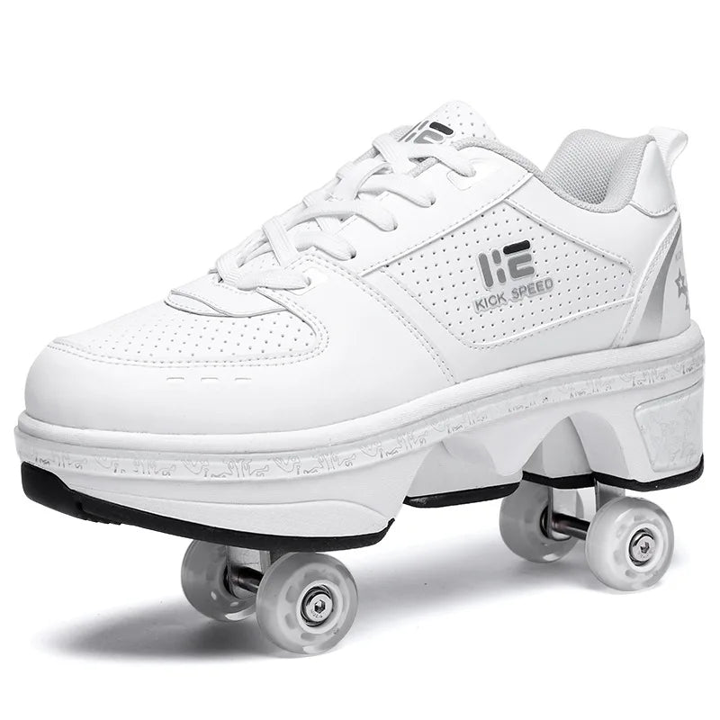 Roller Skates Running Sneakers Women's Roller Skates Adult Children Unisex Roller Skates Transformer Parkour Shoes 4 Wheels