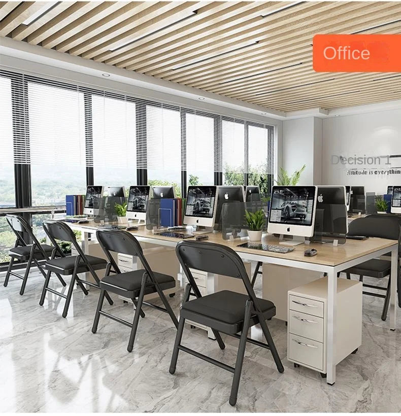 Simple Stool Backrest Chair Household Folding Chair Portable Computer Chair Training Conference Chair Dining Dormitory Office