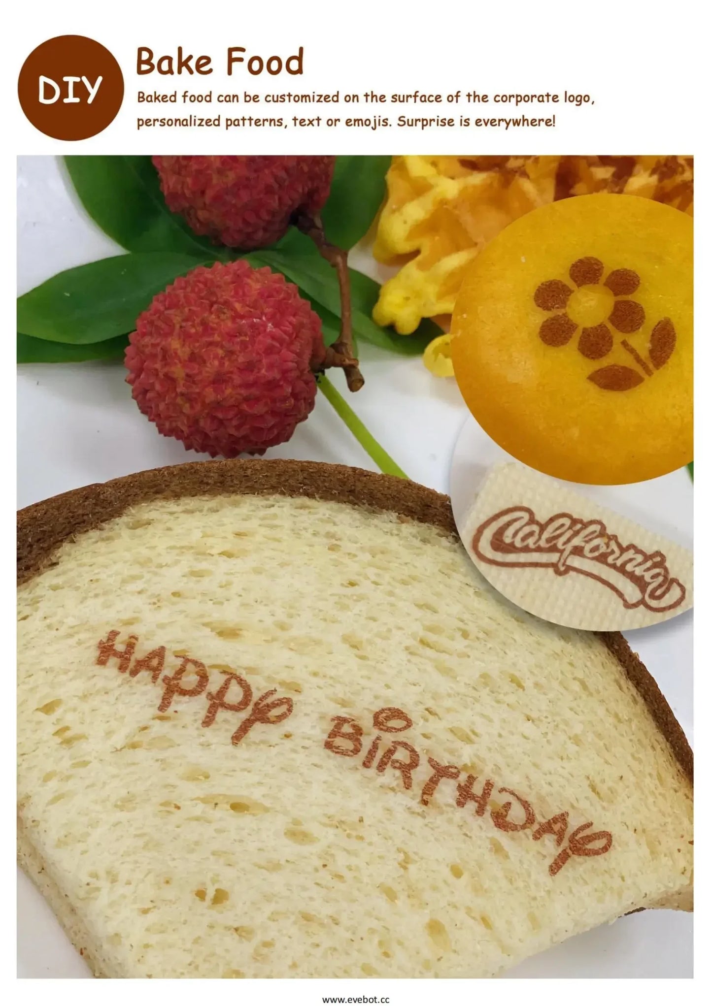 EVEBOT Food Inkjet Printer Handheld DIY Printpen With Auxiliary Ruler Print Size 26*1000 MM Custom Printing for Cafes Bakeries