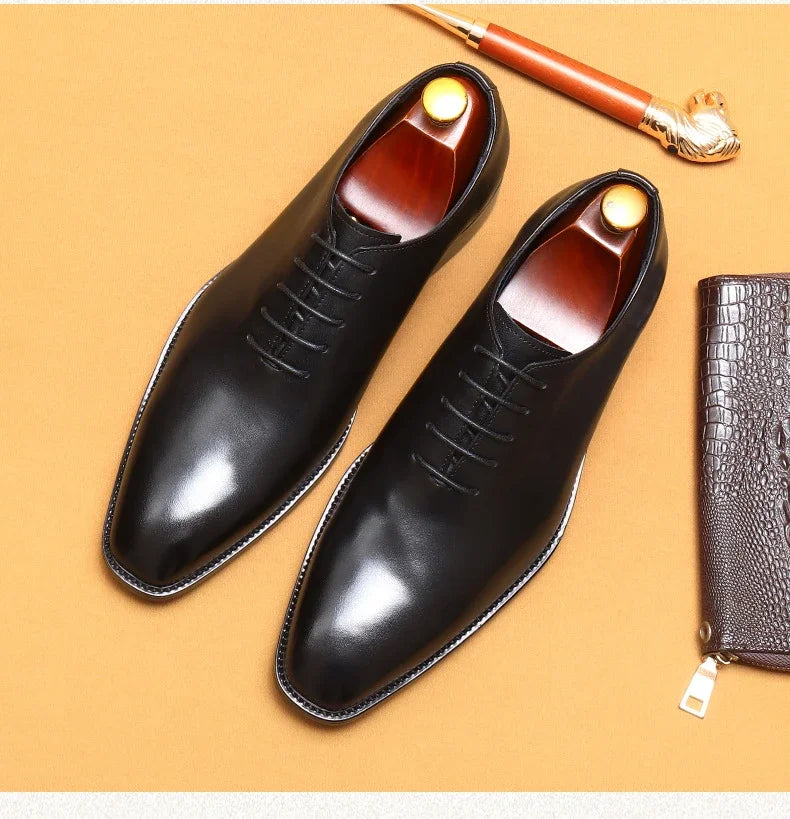 Brand New 2024-2025 Italian Men's Formal Shoes Luxury Genuine Leather Handmade Quality Comfortable Elegant Black Wedding Social Oxfords Shoes Man