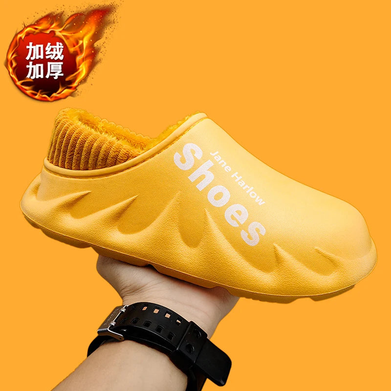 New 2024-2025 Winter and Autumn Cotton Slippers Men Indoor Warm Home Shoes Multi-Color Waterproof Soft Thick Sole Furry Women Men Slides EVA - FREE SHIPPING