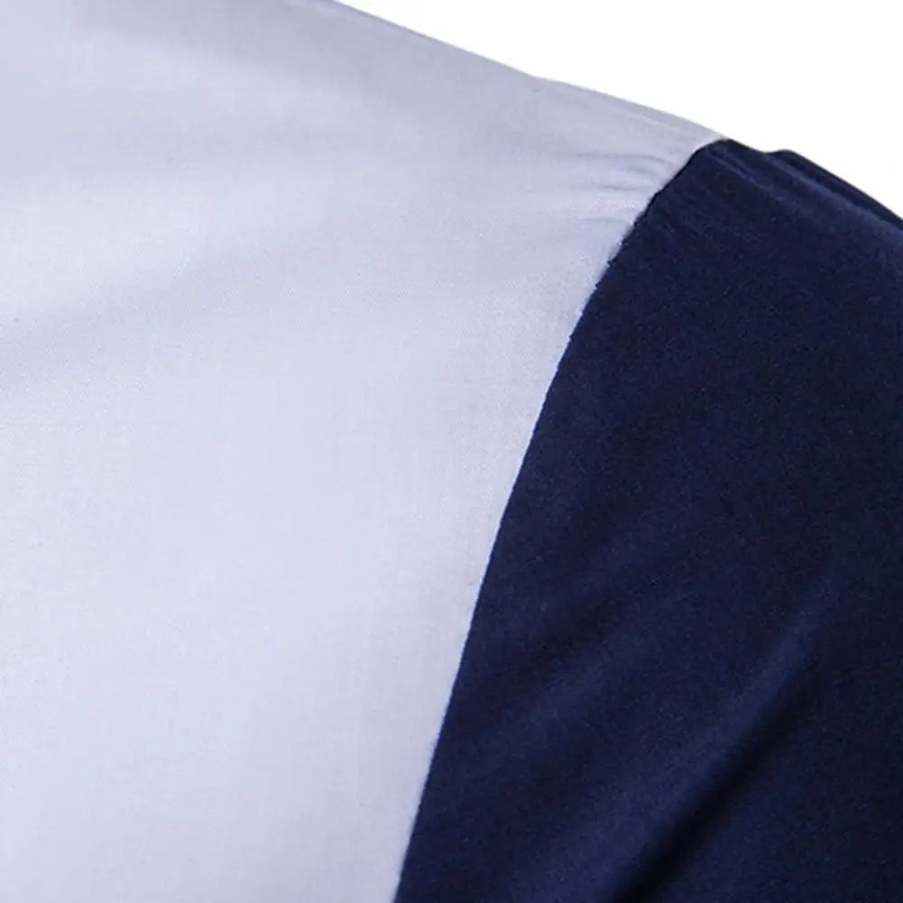 Men Shirt Color Block Splicing Streetwear Buttoned Korean Style Social Shirt for Office Men's Classic Long Sleeve Shirts