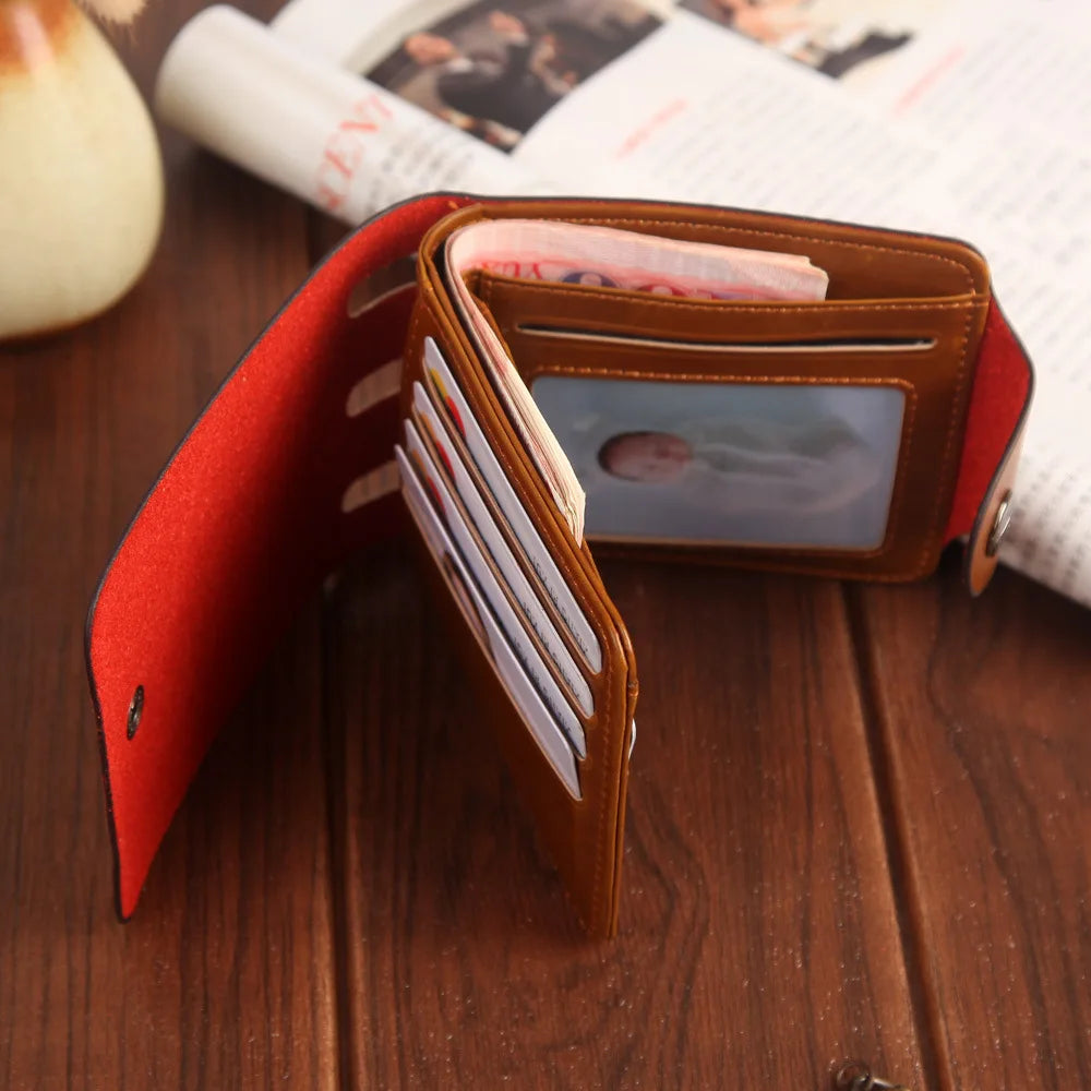 Brand New Collection 2024-2025 Man's wallets High Quality Retro Hunter Wallets Men Credit Business Card Holders Money Clip With Buckle Male Purses