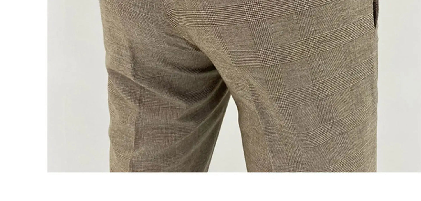 Men Suit Pants Formal Trousers Pantalone Hombre Stretch Slim Solid Color Casual Dress Full Length Pants Fashion New Men Clothing- FREE Laptop Stand is offer if you buy a pant