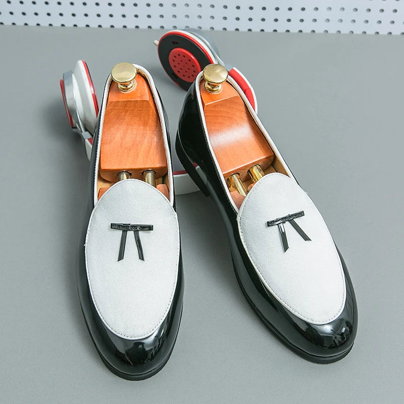 New Fashion 2025 Men's Mixed Colors Casual Shoes Slip on Loafers Dating Wedding Prom Dress Footwear Shallow Mouth Soft Leather Shoes