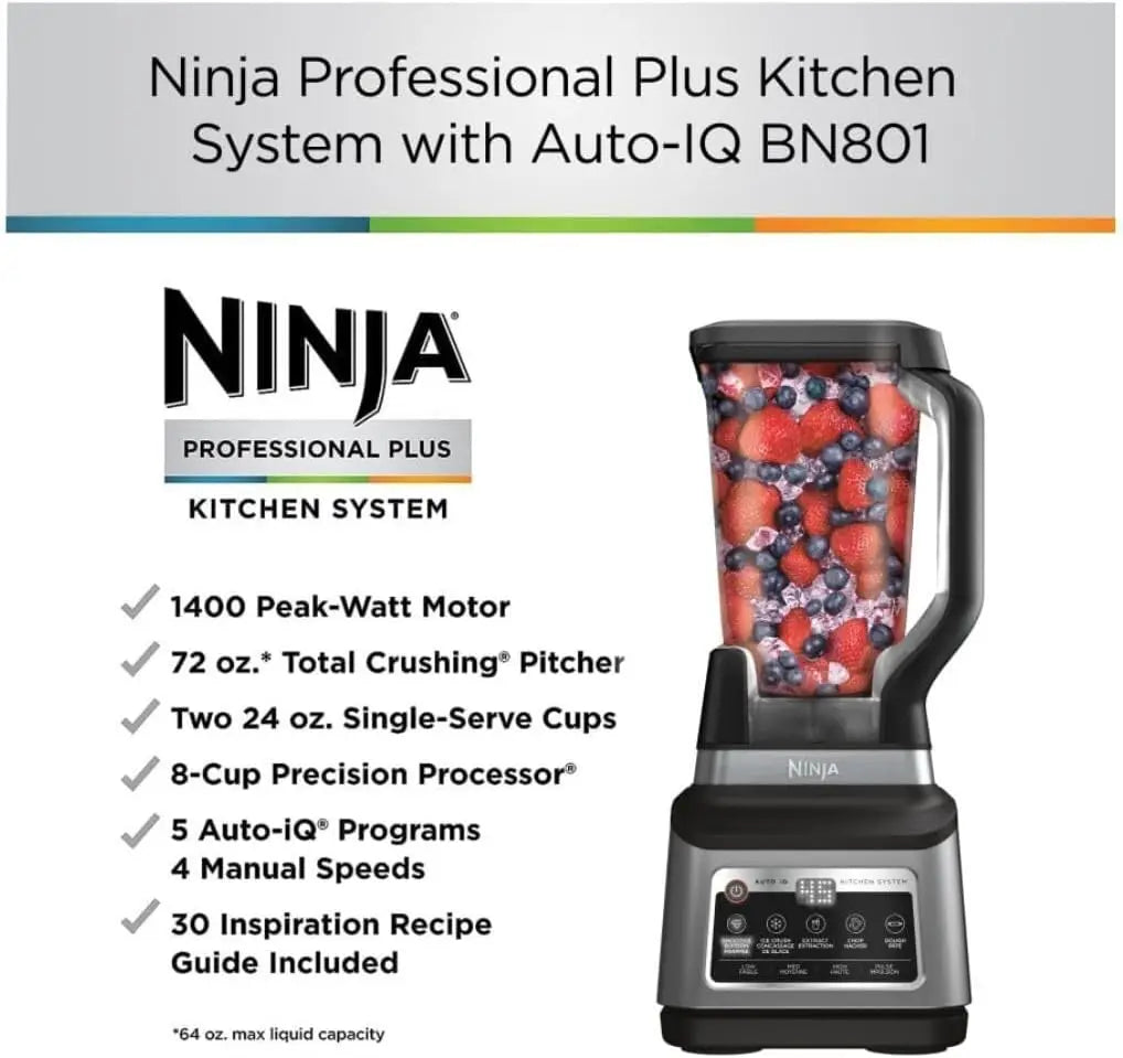 Bn801 Professional Plus Kitchen System With Auto Iq, 1400 Wp - Gray (Renewed)