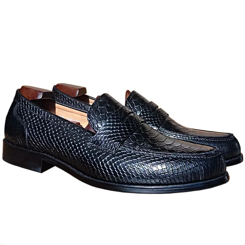 OUR 2025 NEW Collection LUXURY BRAND LEATHER SHOES BROWN BLACK SLIP ON SNAKE PRINT MEN'S CASUAL SHOES WEDDING OFFICE casual loafers men