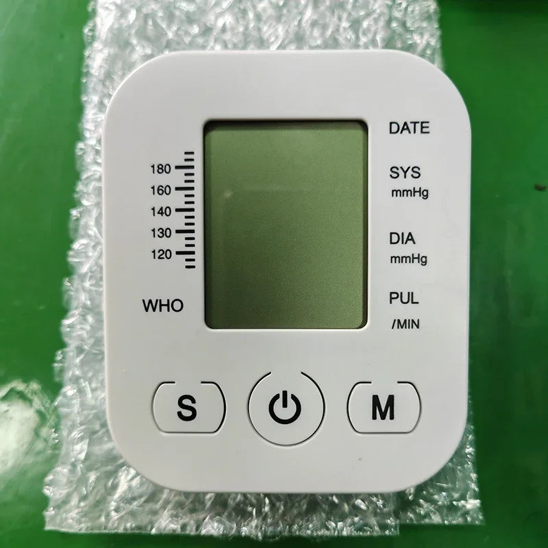 LCD Portable Health Care Pulse Meter BP Monitor Automatic Digital Arm Blood Pressure Monitor Tonometer Meter Sphygmomanometer