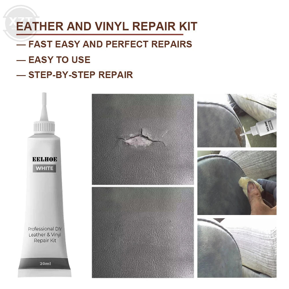 20/40/50ml Advanced Car Leather Repair Gel Repairs Burns Holes Gouges for Car Seat Sofa Scratch Restoration Cracks Tool Cleaner