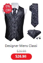 Fashion Mens Ties Set Silk Gray Black Silver White Striped Plaid Solid Paisley Floral Neck Tie Hankderchief Cufflinks Barry·Wang