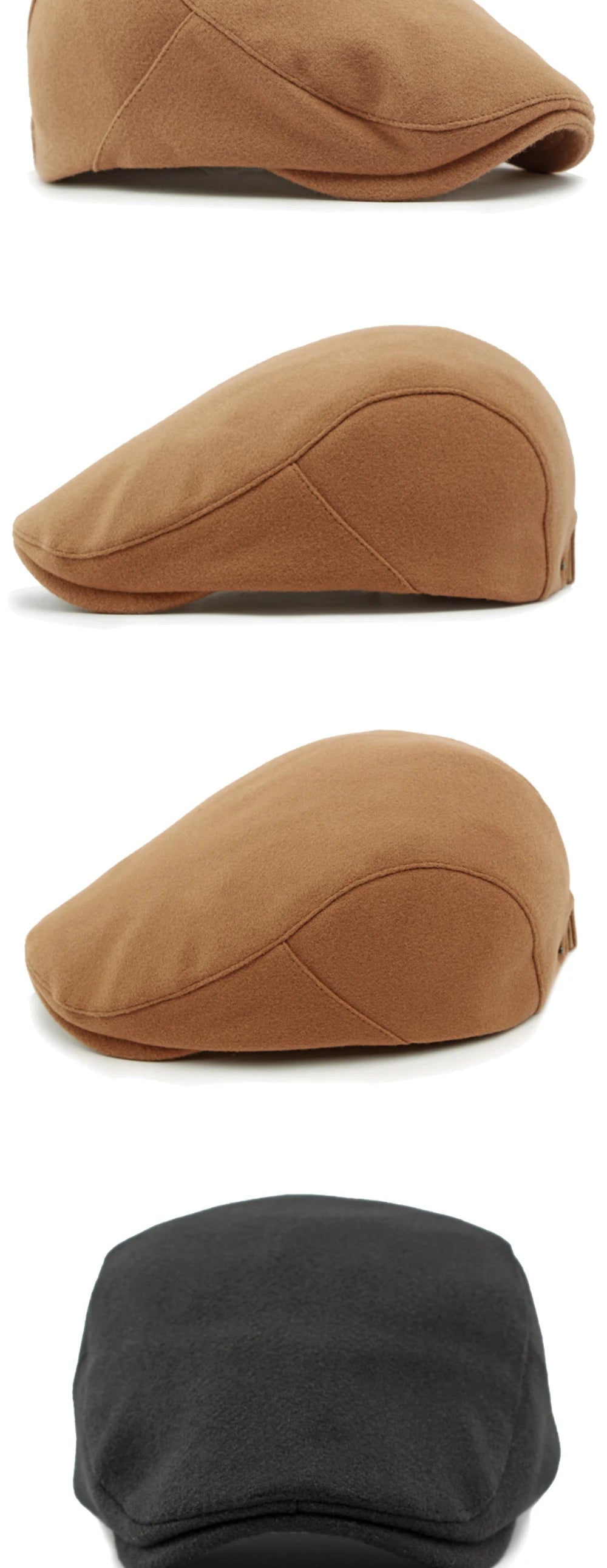 NEW 2025 Collections HT4292 Beret Cap Autumn Winter Cap Women Hat Solid Plain Artist Painter Beret Hat Adjustable   Flat Cap Men Wool Beret