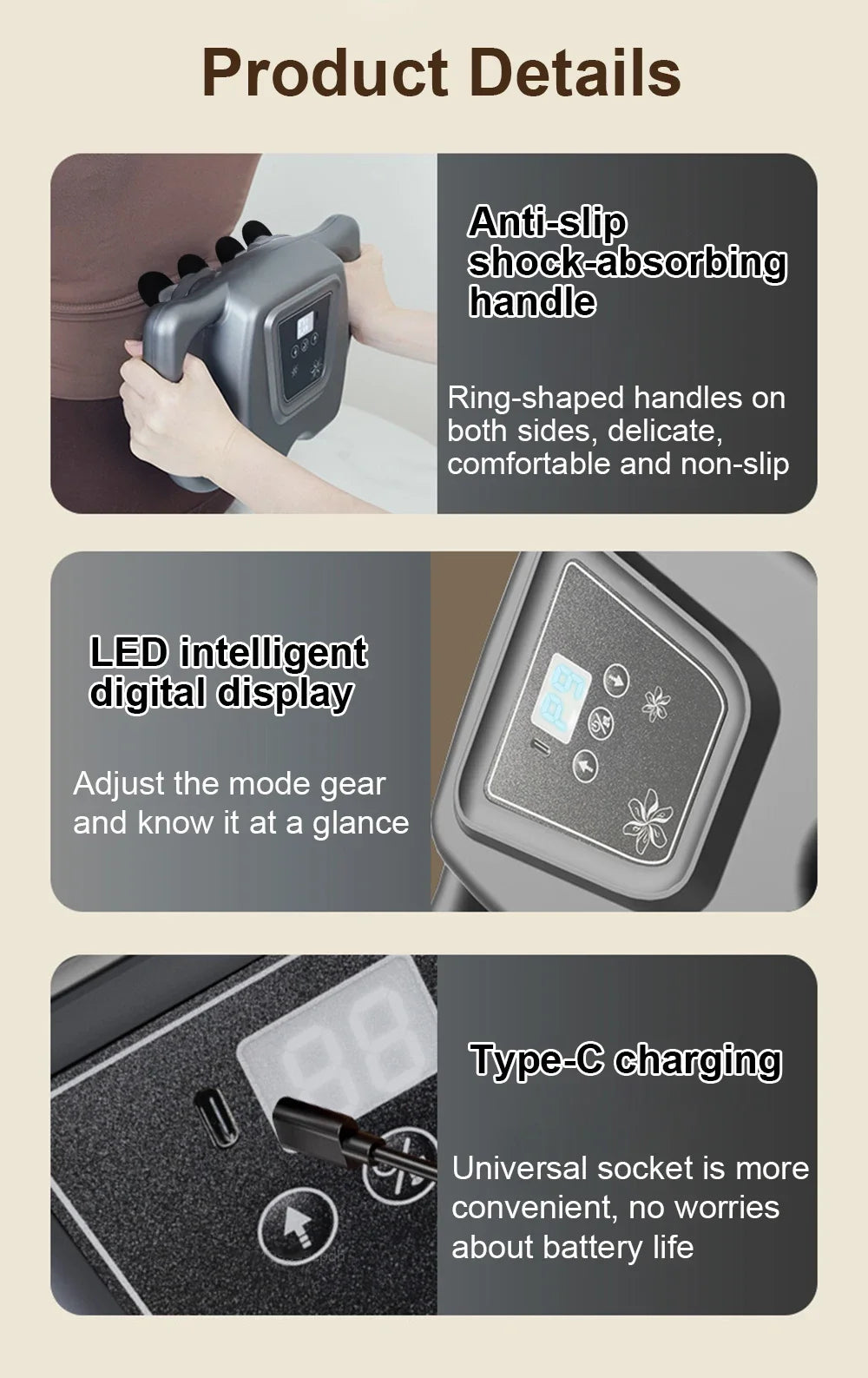 16 Heads Muscle Massage Gun, Full Body Massager 9 Modes & 99 Levels, Deep Tissue Percussion Massager Quiet Muscle Massage Gun