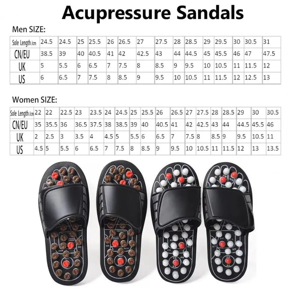1 Pair Acupressure Massage Slippers Plantar Muscle Relaxation Foot Massager Home Acupuncture Sandals Slides Shoes