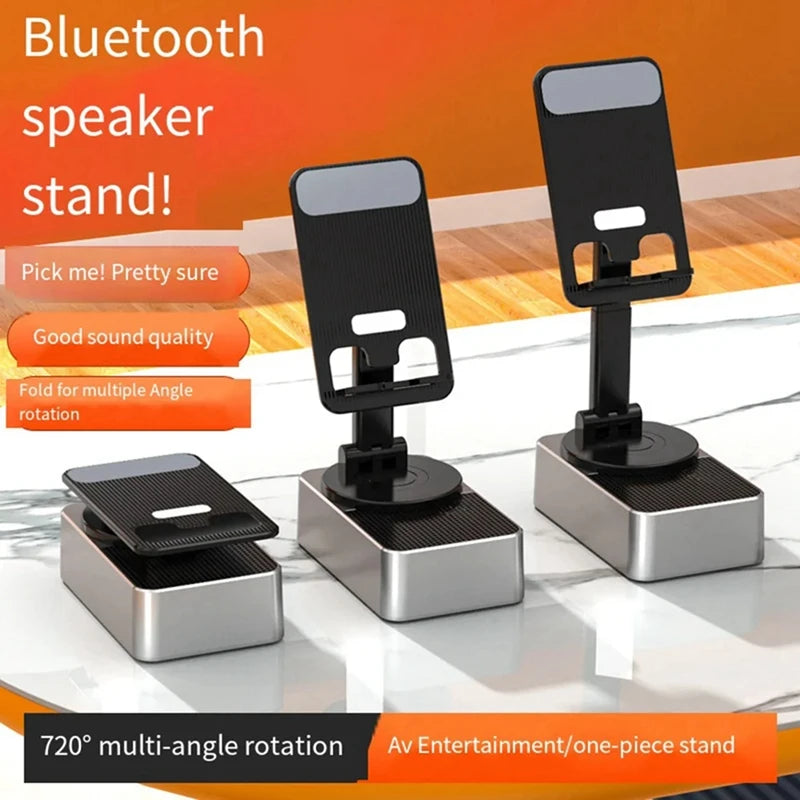 3-In-1 Mobile Phone Holder, Audio Power Bank, Bluetooth Call Speaker, Multi-Function Foldable Rotating Desktop