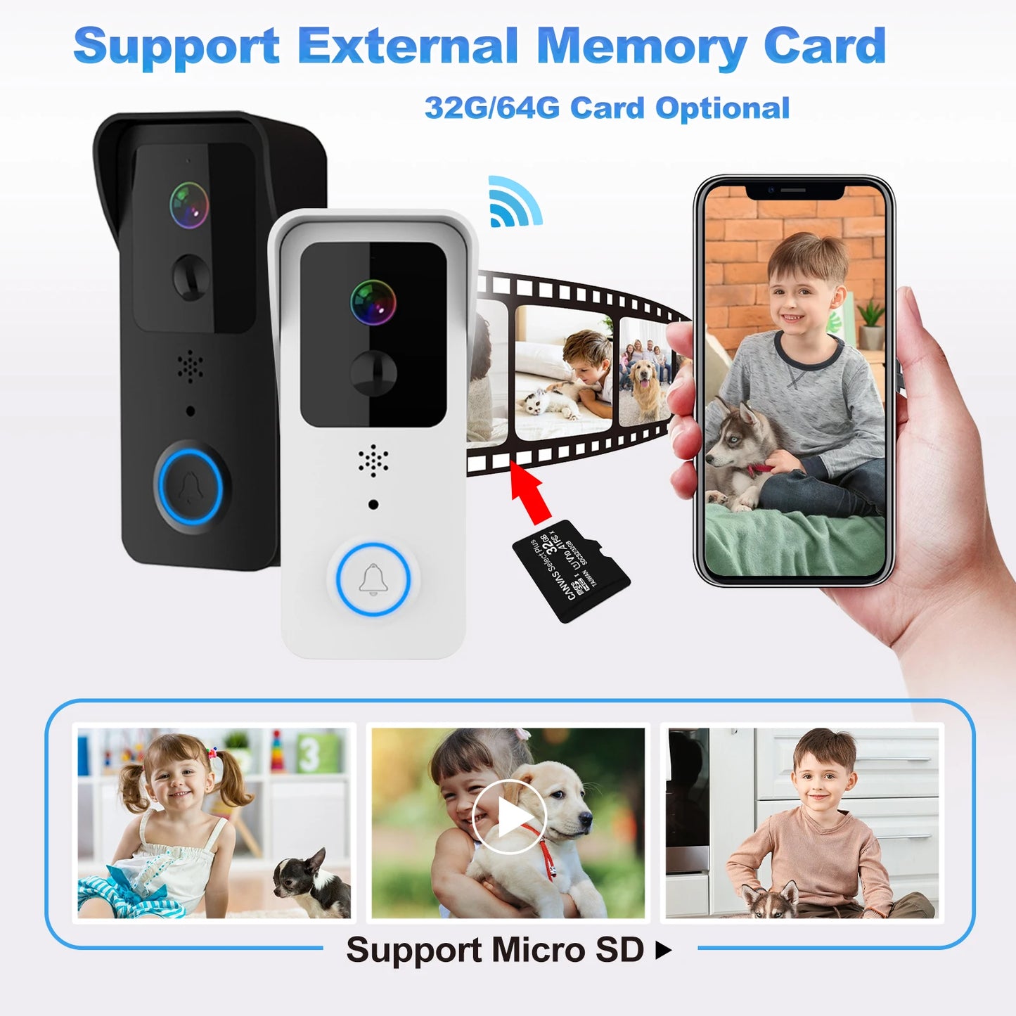 5GHz 2.4GHz Wireless WIFI Doorbell 1080P Video Intercom Door Bell with Camera Tuya Smart PIR Motion Detection Home Security Bell