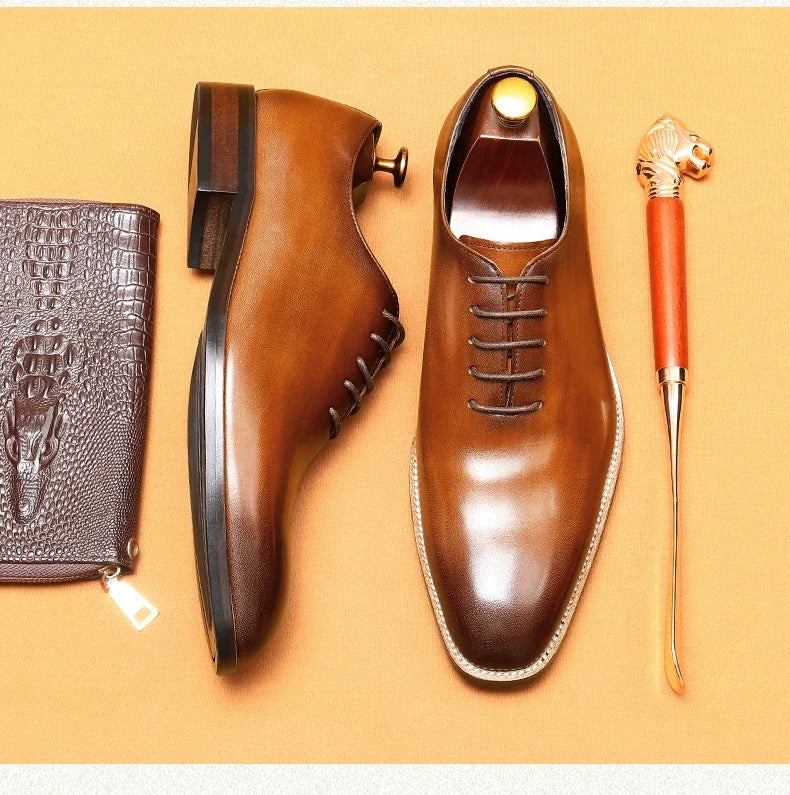 Brand New 2024-2025 Italian Men's Formal Shoes Luxury Genuine Leather Handmade Quality Comfortable Elegant Black Wedding Social Oxfords Shoes Man
