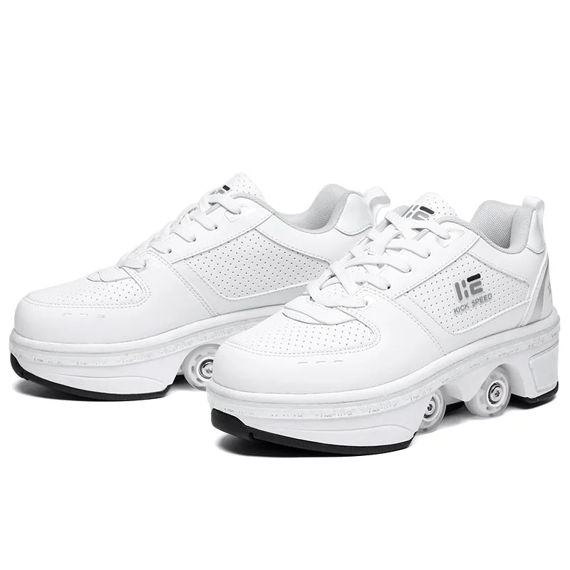 Roller Skates Running Sneakers Women's Roller Skates Adult Children Unisex Roller Skates Transformer Parkour Shoes 4 Wheels