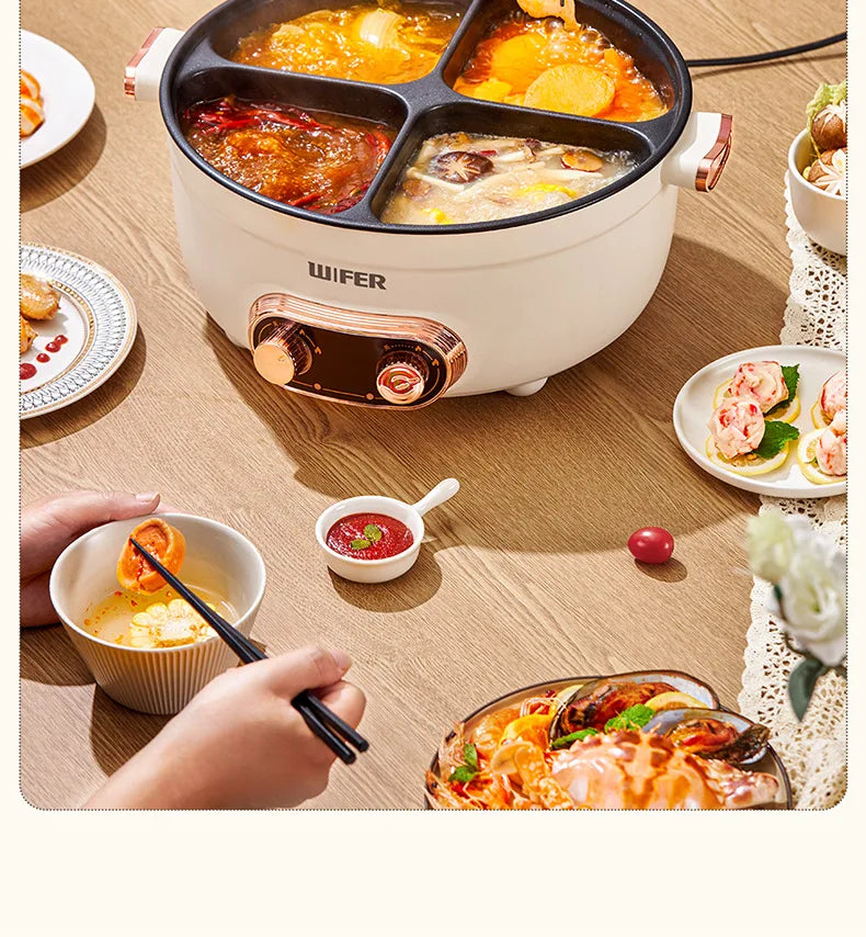 220V/Home split control electric hot pot Yuanyang multi-functional four-palace grid since hi lazy pot