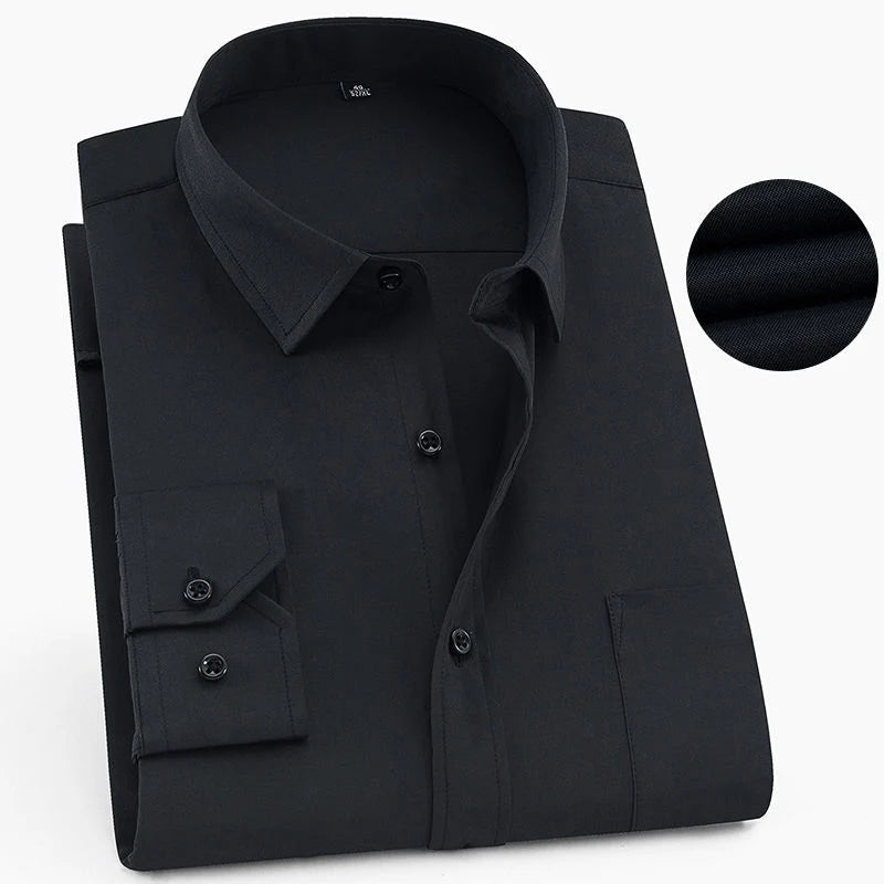 Plus Size 9XL 8XL Men's Business Casual Long Sleeved Shirt Classic Striped Male Social Dress Party Tuxedo Shirts Yellow Purple