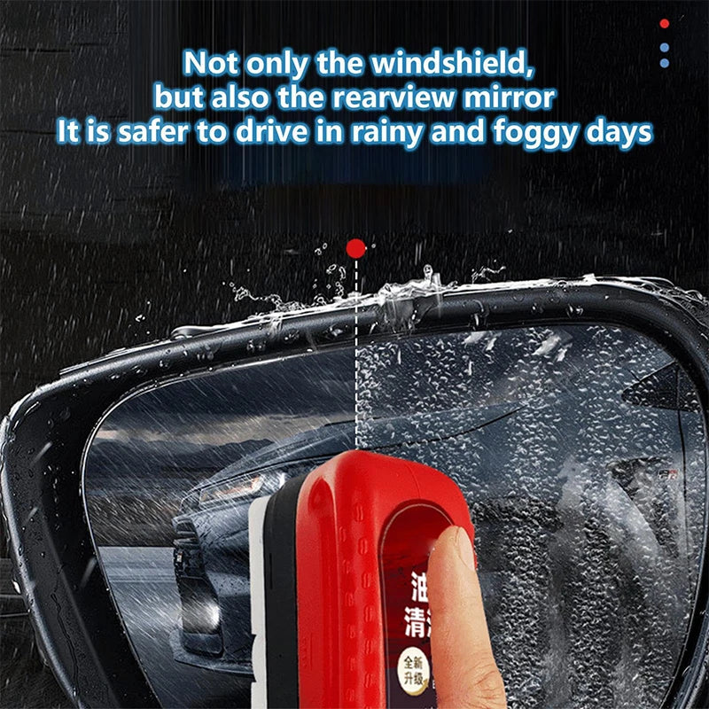 Car Glass Strong Gloss Cleaner Oil Film Remover Windshield Window Rearview Mirror Glass Cleaner Remover Dirt Car Cleaning Brush