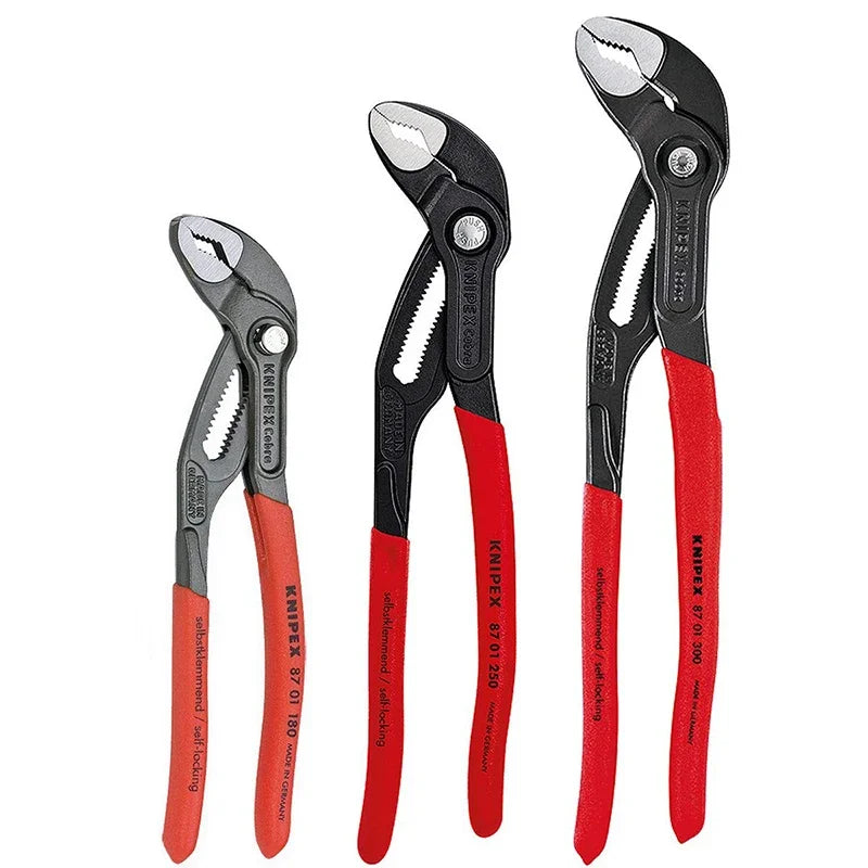 KNIPEX  Cobra Pliers Set 3 Piece Self-locking Pinch Guard High-Tech Water Pump Plier Package  Tools  Alicates 002009 V02