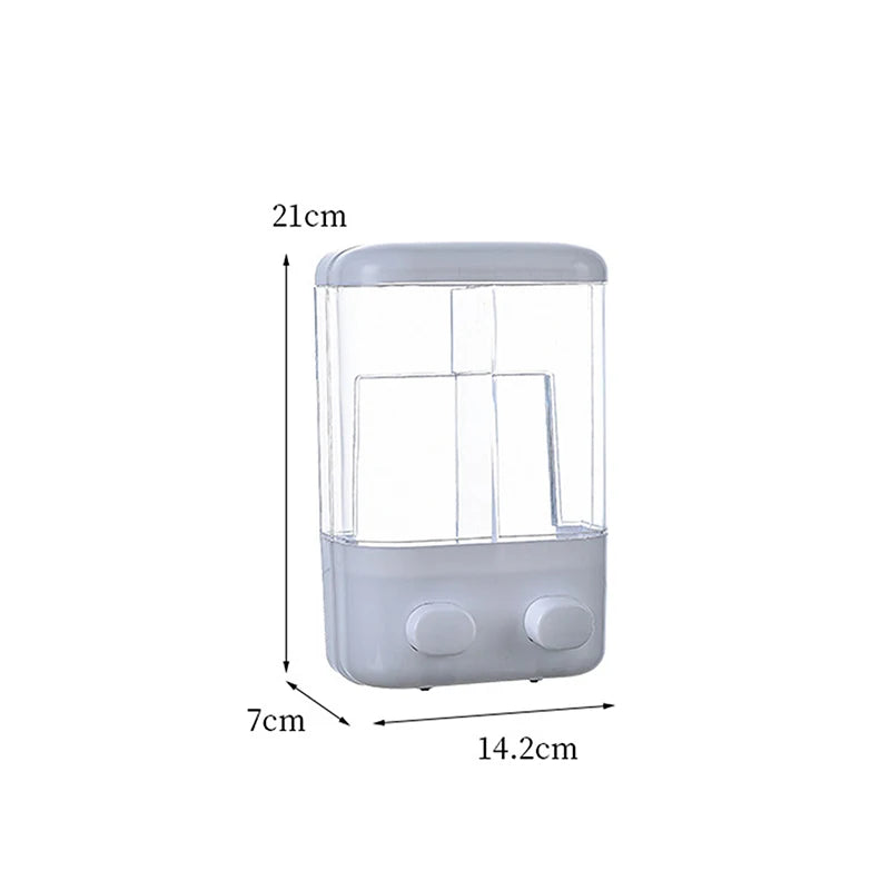 Doublehead Soap Dispenser Bathroom Wall Mount Shower Shampoo Bottle Lotion Container Holder Double Head Foam Hand Wash Dispenser