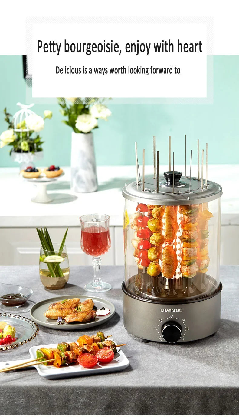 220V Electric Barbecue Machine Multifunctional Indoor Rotating Automatic Skewer Machine Indoor Lamb Skewer Pot Barbecue Machine