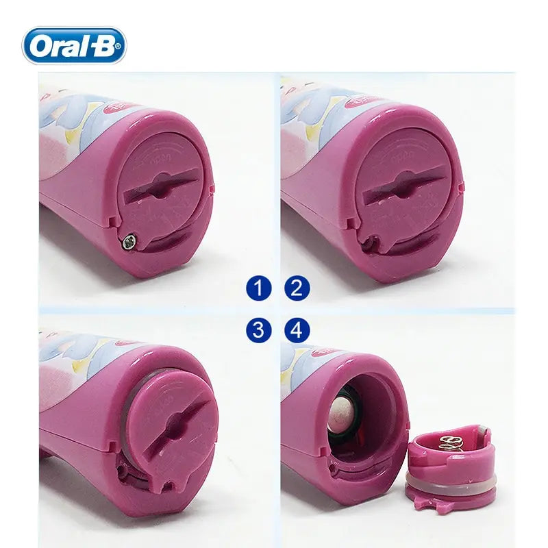 Oral B Children Electric Toothbrush for Kids Ages 3+ Soft DuPont Bristles 7200 Times Rotation Min Dual Clean AA Battery Princess