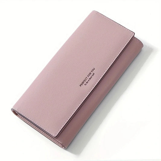 2024 New Simple Women Leather Wallet Designer Clutch Female Long Wallets Ladies Purses Strap Money Clip Card Holder Carteras