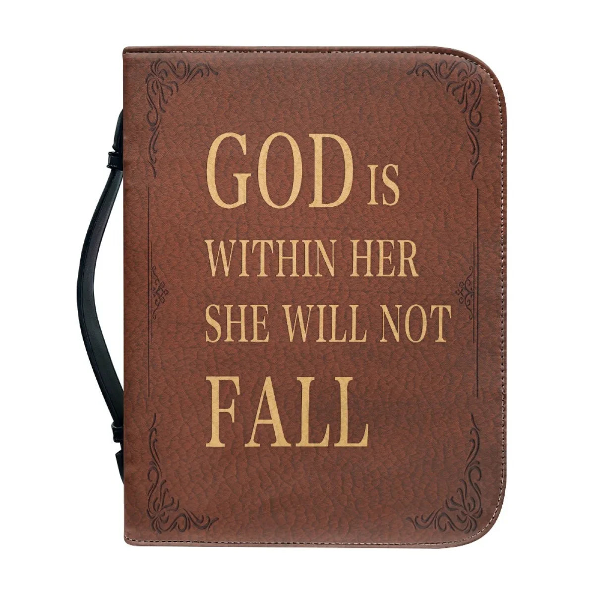Women's Handbags Portable Bible Storage Bags Fashion New Leather Bible Verse Printing Zippered Handle Church Bible Bag Custom