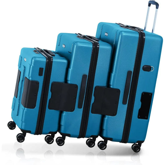 Hard Shell 3 Piece Luggage Set - 20, 24 & 28 inch Luggage Carry On, Medium & Large Checked Suitcases
